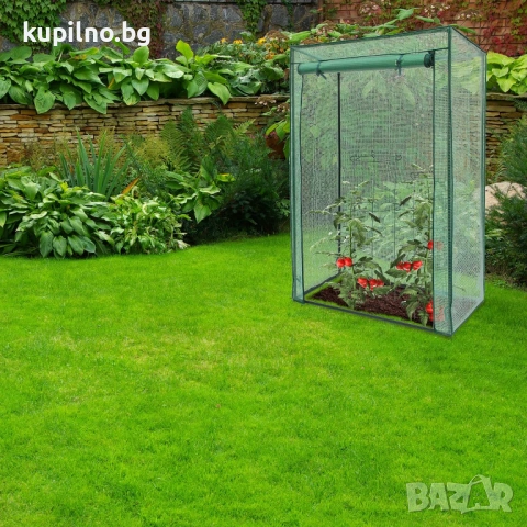 Мини оранжерия за домати с наклонен покрив, ВxШxД: 150 x 100 x 50 см, PE материал