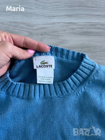  Оригинален мъжки пуловер Lacoste син размер L, снимка 2 - Блузи - 55479513