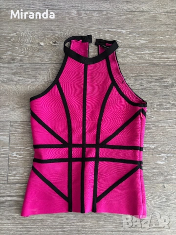 Karen Millen топ фуксия, снимка 3 - Корсети, бюстиета, топове - 55156984