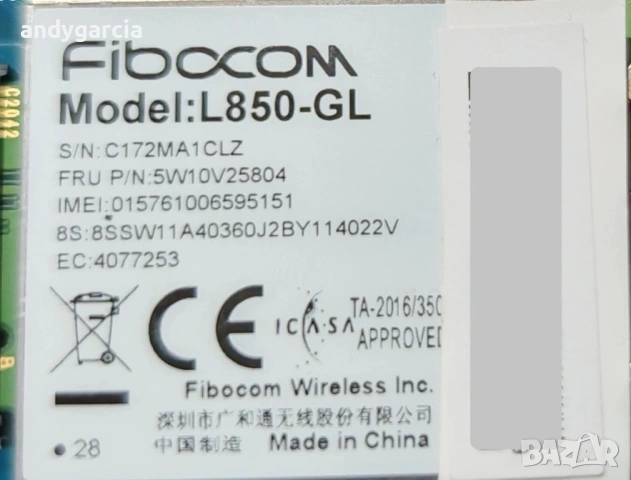 Fibocom L850-GL CAT9 WWAN 4G LTE modem свален от HP Zbook Gen 7 , Lenovo ThinkPad също, снимка 3 - Други - 50839371