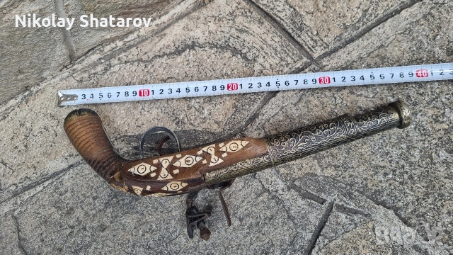 Стара реплика на кремъчен пистолет , снимка 6 - Други ценни предмети - 54647995