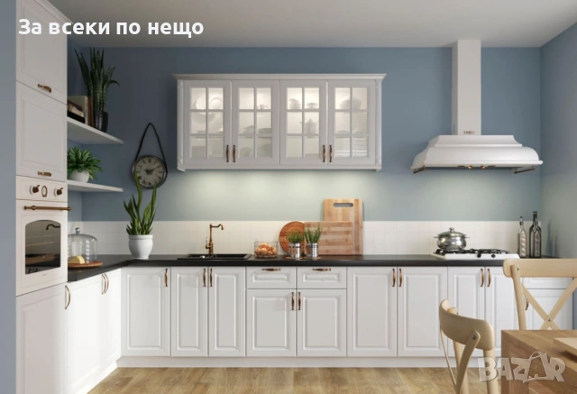 Кухненски шкаф горен MICHELLE витрина, В-80/72 бяло/бяло Код P2110, снимка 4 - Шкафове - 54153439