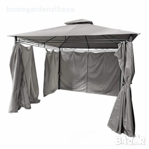 Сгъваема Градинска Шатра MUHLER 3x3м | Подсилена Конструкция | Сива, снимка 3 - Градински мебели, декорация  - 54208930