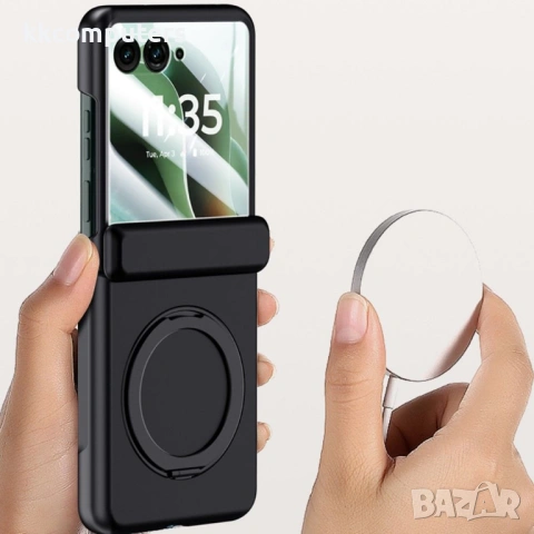 Магнитен Калъф за Motorola Razr 70 Ultra / 60 Ultra 5G с Въртяща се Стойка и Вграден Протектор – 4 ц, снимка 7 - Калъфи, кейсове - 54594057