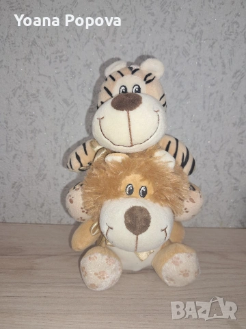 Комплект сладки плюшени играчки – Тигърче и Лъвче (15 см), снимка 2 - Плюшени играчки - 53974673