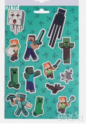 200 бр Minecraft Майнкрафт книжка албум самозалепващи лепенки стикери, снимка 2 - Други - 55676001