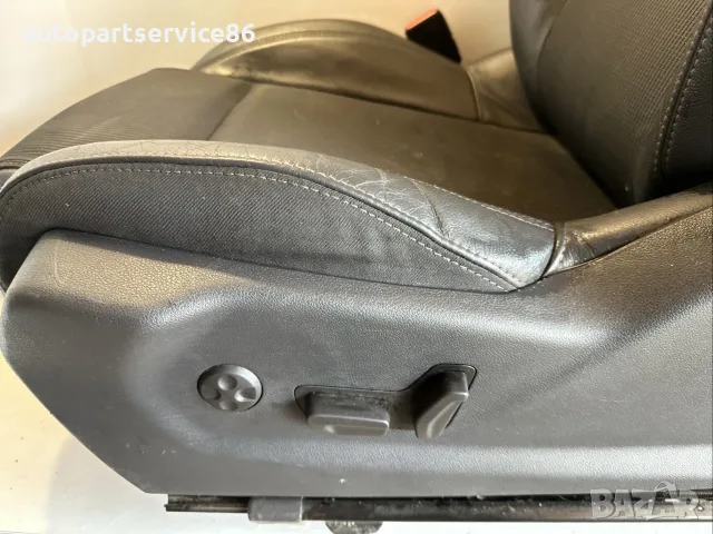 Предна лява черна кожена и платнена седалка за Peugeot 508 OEM (2012), снимка 3 - Части - 55584835