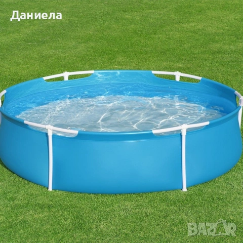 Кръгъл семеен басейн Ø152 см - 580 л, метална рамка, лесен монтаж, снимка 3 - Басейни и аксесоари - 54958490