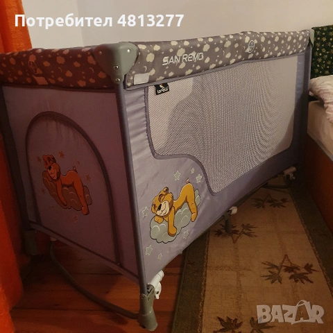 Детска кошара Lorelli San Remo 2 нива с матрак My Baby Mattress, снимка 5 - Кошарки - 54397524