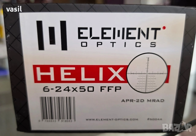 Оптически прицел Element Optics Helix 6-24x50 FFP – с подарък монтажи за Picatinny 20 mm , снимка 8 - Оборудване и аксесоари за оръжия - 55078921