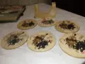 Бамбукови 6 броя комплект подложки с поставка маркови нови, снимка 3