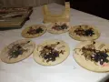 Бамбукови 6 броя комплект подложки с поставка маркови нови, снимка 2
