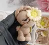 Заек зайче с цвете маргаритка силиконов молд форма фондан смола шоколад гипс, снимка 3