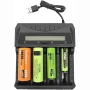Универсално зарядно устройство за батерии 4 слота LCD – Li-ion Ni-MH AA AAA 26650 21700 USB-C 10446, снимка 1