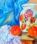 Натюрморт " Бяла кана и портокали", снимка 3