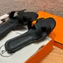 Hermes Oran Black Дамски Черни Чехли 100% Естествена Кожа Код ch1, снимка 6