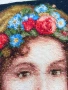 стар вилеров гоблен Момичето с цветята, снимка 6
