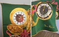 Nina Ricci Голям Дамски Шал от 100% Коприна Оригинален Нина Ричи Зелен Цветя Парфюми, снимка 2