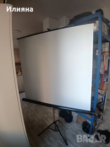 Екран за проектор HAMA, eкран на стойка 125 x 1125 cm, мобилен комплект, Бял 