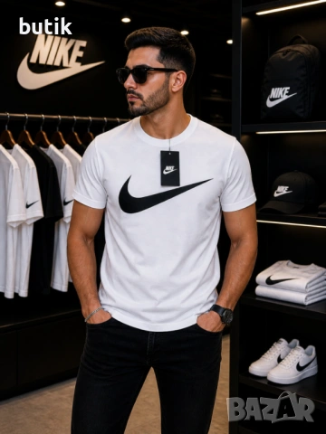Nike бяла мъжка тениска с голямо лого – XXL, снимка 2 - Тениски - 54427034