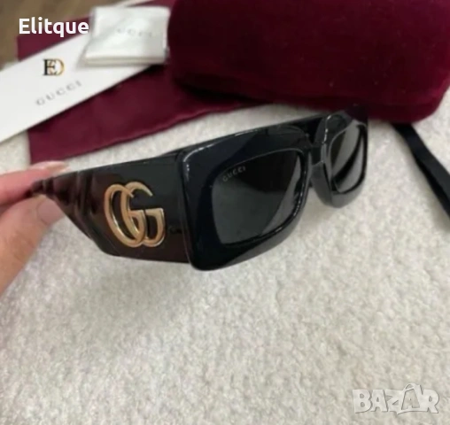 Слънчеви очила Gucci с ув защита,калъф,кутия и кърпичка на марката 
