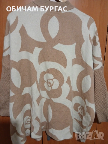 4-5xl КРАСИВА И МОДЕРНА ПЛЕТЕНА БЛУЗА,ЗАПАЗЕНА,МЕКА,С МАЛЪК ДЕФЕКТ И ЗАТОВА Е БРОШКАТА, снимка 4 - Блузи с дълъг ръкав и пуловери - 53953577