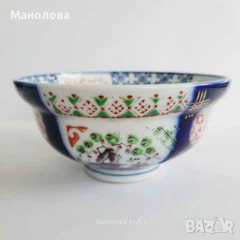 Японска оризова купа изработен в стил Имари (Imari)., снимка 5 - Други ценни предмети - 54373815