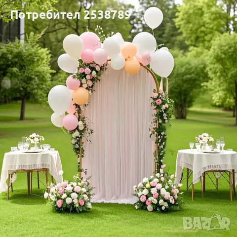 Метална арка за балони 120х220 см + розово и синьо платно, снимка 8 - Декорация - 55523723