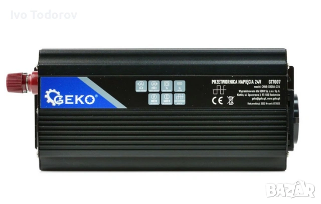 Инверторен преобразувател на напрежение GEKO G17007, 24V/230V, 800/1600W, снимка 3 - Друга електроника - 54843088