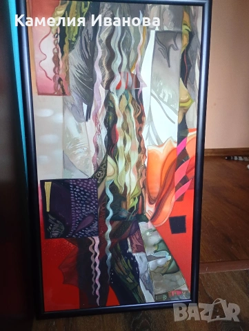 Картина 100% коприна,техника батик 40х90 см 