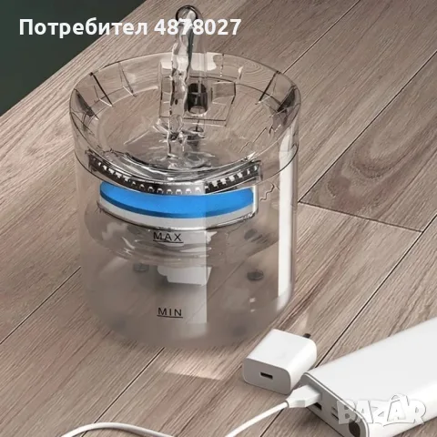 Автоматичен електрически фонтан с функция диспенсър за вода, за домашни любимци, снимка 8 - За котки - 55532270
