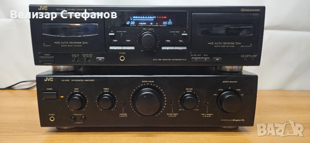  Касетен дек + Стерео усилвател🔥 JVC Hi-Fi комплект – AX-A372 + TD-W218 (Отлично състояние)  