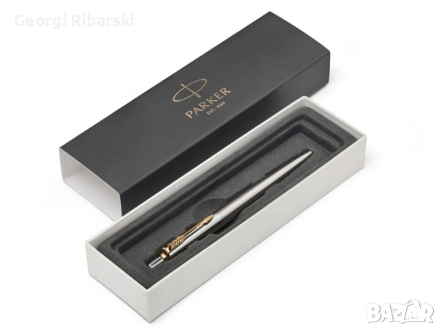 Химикалка Паркер Parker Pen Royal Jotter Stainless Steel GT, снимка 3 - Други - 54393163