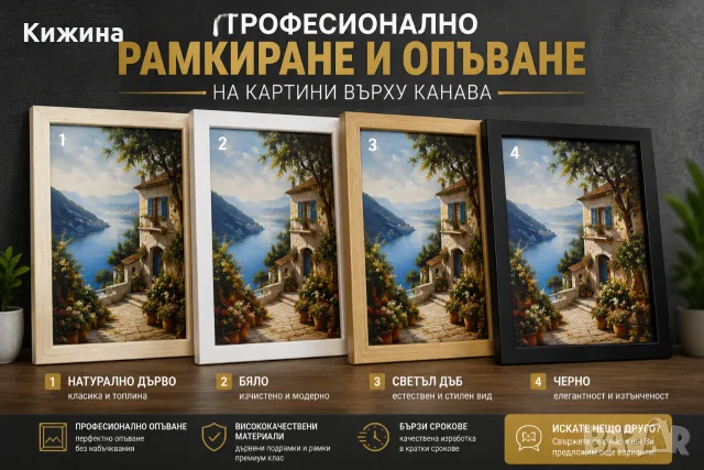 Професионално рамкиране и опъване на картини върху канава, снимка 3 - Други ценни предмети - 51385748