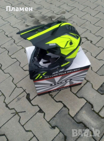  Кросова Каска за мотокрос, ендуро ATV, колело S-XL Black/Yellow, снимка 17 - Аксесоари и консумативи - 50324296