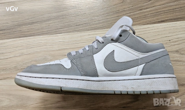 Мъжки кецове Air Jordan 1 Low Wolf Grey - 42, снимка 5 - Кецове - 54414182