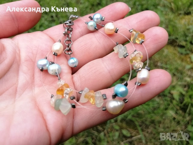Бутиков комплект колие, гривна и обеци , снимка 5 - Гривни - 50299486