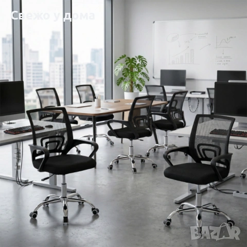 Ергономичен офис стол с дишаща мрежа и регулируема височина – комфорт през целия ден, снимка 5 - Столове - 54213285