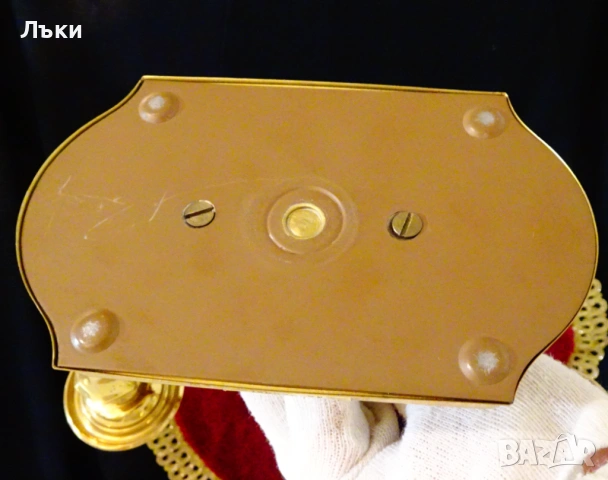 Бронзов свещник,позлата,42 см.,1.2 кг. , снимка 9 - Антикварни и старинни предмети - 54083478