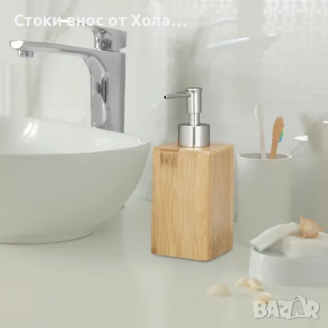 Дозатор за сапун Relaxdays, бамбук, 240 мл, снимка 2 - Други стоки за дома - 55382426