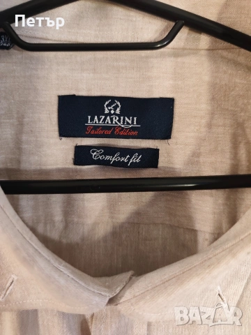 Мъжка ленена риза Lazarini, снимка 6 - Ризи - 54280924