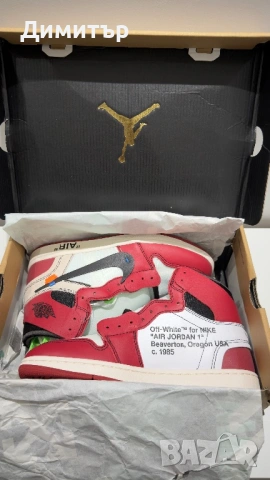 Nike off-white x air jordan 1 Chicago, снимка 2 - Маратонки - 54537248