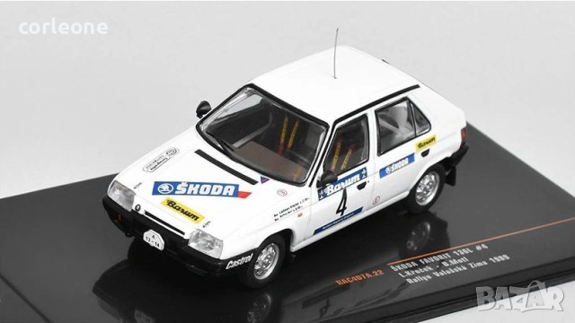 Skoda Favorit 136L n.4 Rallye Valašská Zima 1989 Křeček/Motl - мащаб 1:43 на IXO Models в PVC кейс