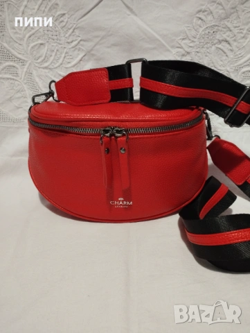 CHARM London малка червена чанта през рамо, снимка 7 - Чанти - 54365328