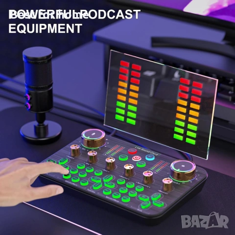 Facmogu K600 Геймърски аудио миксер, стрийминг аудио миксер с XLR микрофон, снимка 4 - Друга електроника - 54089019