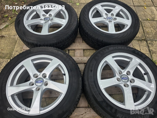 Лети джанти 16ки 5х108 Volvo + зимни гуми 205/60/16, снимка 3 - Гуми и джанти - 54821600