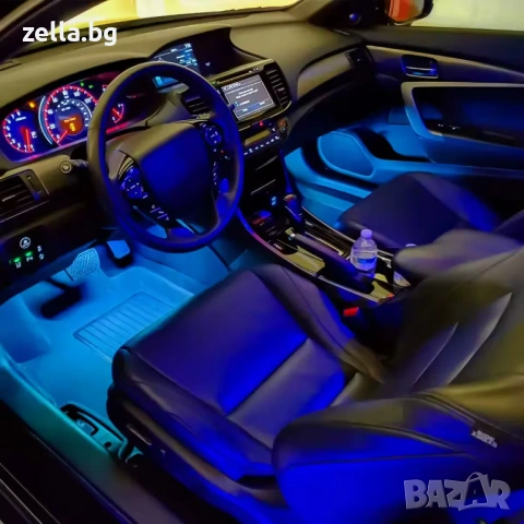 Комплект RGB амбиентно осветление за кола – 4 LED ленти по 22 см, звуков сензор, IP65 10265, снимка 7 - Аксесоари и консумативи - 54662084