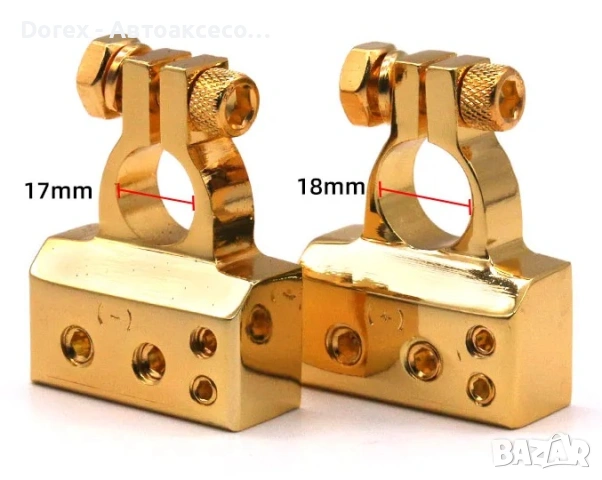 Клеми за акумулатор за музика (+ / –) комплект