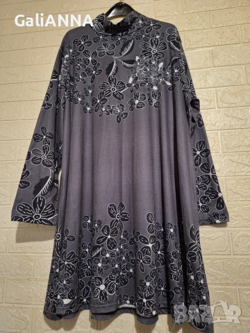 СТРАХОТНА ТУНИКА/РОКЛЯ ЕФЕКТЕН ДЕСЕН 3XL-4XL, снимка 3 - Рокли - 55166517