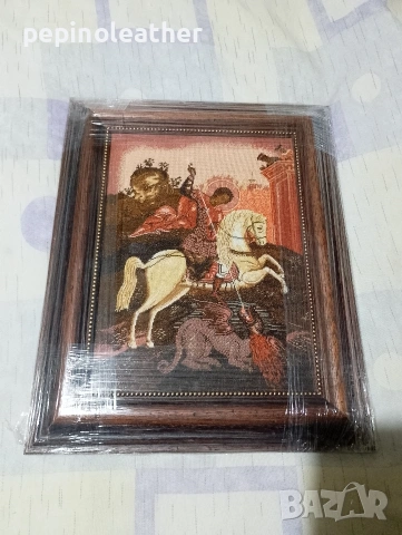 Оригинален Вилеров гоблен на Свети Георги, нов с с рамка